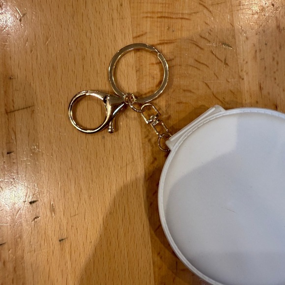 Compact Mirror Keychain Pink and White Round Makeup Cosmetic Mirror Lot (8) - Picture 3 of 3